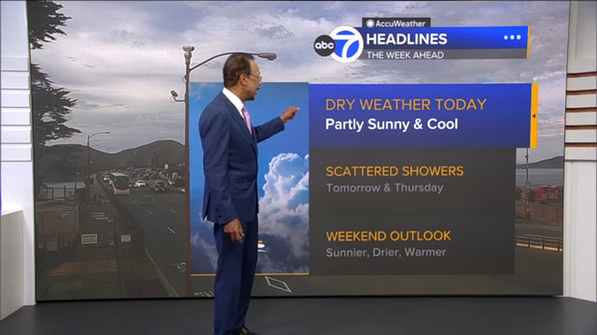 AccuWeather Forecast: Cloudy overnight; scattered showers the next 2 days
— ABC 7 Bay Area